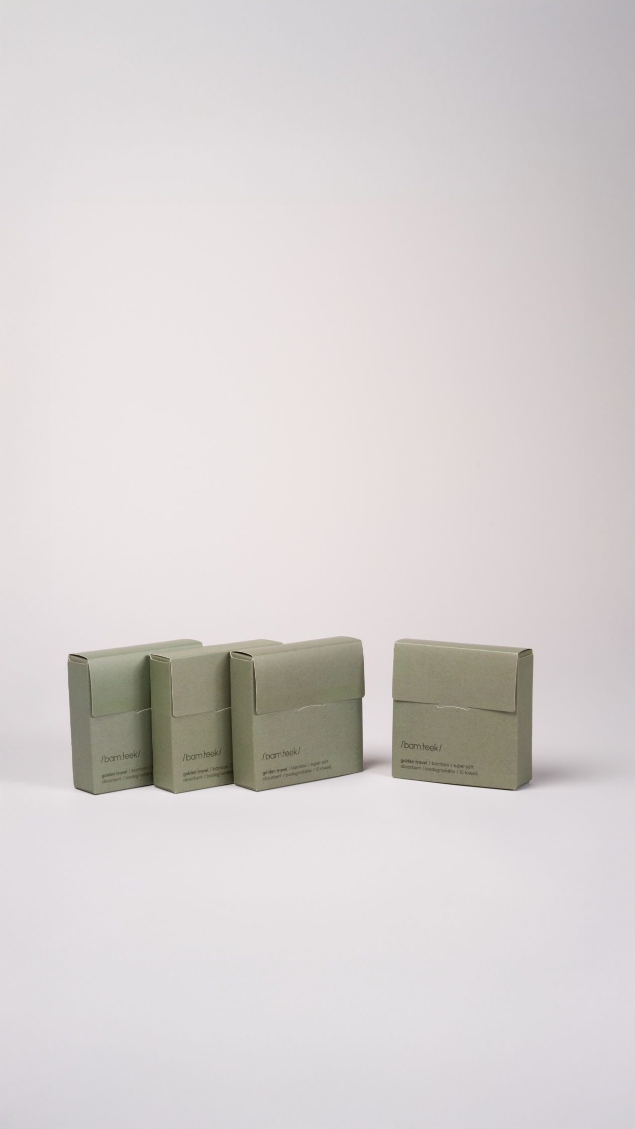 Golden Travel Bundle boxes from Bamteek Kuwait, showcasing eco-friendly packaging for skincare.